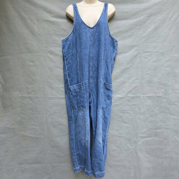Coldwater Creek Pants - Coldwater Creek Size XL Easy Blue Denim Jean Jumpsuit Retro 70s Teacher Country